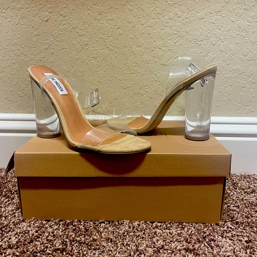 Clearer Clear strap Steve Madden heels